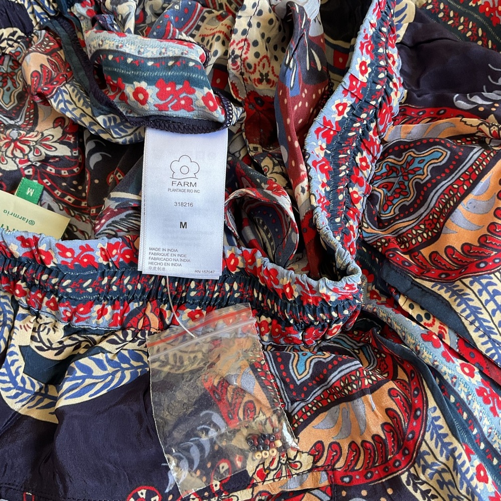 FARM Rio Navy, Red & Cream Paisley Drawstring pants - Picture 3 of 7